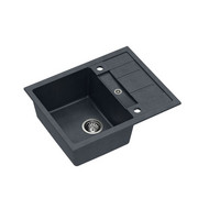 Quadron Zlewozmywak granitowy Morgan 116 620 x 500 x 210 mm Czarny ze stalowym odpływem HB8210U8-BS quadron