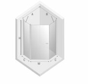 NEW TRENDY Kabina prysznicowa NEW SOLEO pięciokątna 100x80x195 K-0608 NEW TRENDY