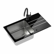 Quadron Zlewozmywak szklany Jack 111 + Bateria Naomi ST3577SC3BS_ BW7059CZPST3577SC3BS_ BW7059CZP quadron