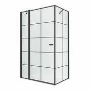 New Trendy Kabina prysznicowa NEW SOLEO BLACK drzwi uchylne LEWE 90x90x195 K-0579 NEW TRENDY