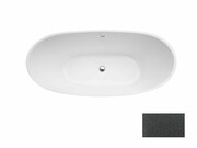 Besco Wanna wolnostojąca Ayla Glam Grafitowa 170 x 80 + maskownica syfonu z przelewem złota WA-170-AYGZ Besco