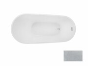 Besco Wanna wolnostojąca Melody Glam Srebrna 170 x 80 + maskownica syfonu z przelewem czarna WA-170-MSC Besco