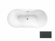 Besco Wanna wolnostojąca Navia Grafitowa 160 + maskownica syfonu z przelewem grafitowa WA-160-NGG Besco