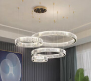 Lampa kryształowa złota LED 100x80x60x40cm 177Watt L173 Złotakryształowa lampa wisząca led