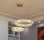 Lampa kryształowa złota LED 80x60 98Watt L175 Złotakryształowa lampa wisząca led