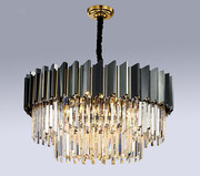 Luksusowy czarny żyrandol kryształowy 100cm - K507 Czarny żyrandol kryształowy 100 cm – luksusowy model K507 | Zyrandole24.pl
