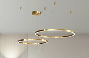 Lampa wisząca Ring złota 80cm 98Watt L148 Lampa sufitowa ring złota 80 cm 98W z pilotem L148