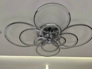 Plafon LED z pilotem chrom 120cm 225Watt - P326 Plafon LED z pierścieniami chrom srebrny 120cm
