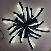 Plafon LED SŁONECZNIK z pilotem Czarny 95cm 108Watt P224 Nowoczesny czarny plafon led z pilotem