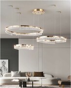 Złota lampa RING LED 80x60x40 158Watt L177 Złotakryształowa lampa wisząca led