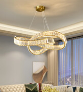 Złota lampa kryształowa wisząca do jadalni - 80cm 100watt - K332 złota lampa kryształowa nad stół