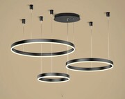 Duża lampa sufitowa ring czarna 80cm 127Watt L136