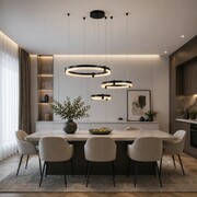 Wisząca lampa sufitowa ring czarna 80cm 127Watt L150