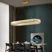 Złota lampa kryształowa wisząca do jadalni - 100cm 65watt - K330 Lampa kryształowa nad stół