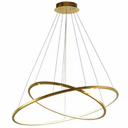 Złota lampa sufitowa Ring LED 80x60 98W L122 Złota lampa sufitowa LED 2 ringi 80/60 cm – 98W, pilot