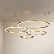 Duża lampa sufitowa Ring złota 100cm 177Watt L137 Lampa ring LED złota 100 cm 177W pilot – 4 pierścienie