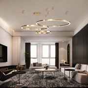 Duża lampa sufitowa ring złota 80cm 127Watt L138 Lampa sufitowa ring LED złota 80 cm 127W z pilotem L138
