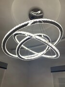 Żyrandol kryształowy RING z pilotem 100x80x60 K220 Duży żyrandol kryształowy ring LED z pilotem 100x80x60 K220