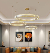 Lampa kryształowa złota LED 100x80x60 173Watt L174 Złotakryształowa lampa wisząca led