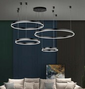 Duża lampa wisząca ring czarna 100cm 197Watt L132