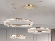 Złota lampa RING LED 100x80x60 173Watt L176 Złotakryształowa lampa wisząca led