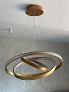 Złota wisząca lampa LED ring 80cm 112Watt L130