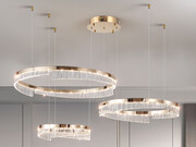 Złota lampa RING LED 100x80x60 173Watt L176 Złotakryształowa lampa wisząca led