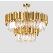 Luksusowy złoty żyrandol kryształowy 100cm - K505 Złoty żyrandol kryształowy 100 cm – luksusowy model K505 | Zyrandole24.pl