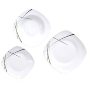 Zestaw talerzy serwis obiadowy komplet porcelanowy na dla 6 osób 18-ele ORION 112352