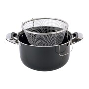 Garnek 24cm 4L + sitkokosz do głębokiego smażenia indukcja na gaz KAMILLE KM-5821