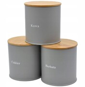 Zestaw 3 pojemników kawa herbata cukier BRUNBESTE BB-1632