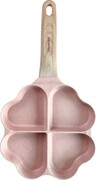 Patelnia marmurkowa 4 w 1 serca do naleśników jajek placków pancake 19x19cm RÓŻOWA KLAUSBERG KB-7820