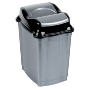 Kosz na śmieci plastikowy śmietnik szary błyszczący 9L do kuchni ORION 731339