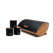 Chlebak + 3 pojemniki bambus-stal KONIGHOFFER cosmic TD-8301 - czarny