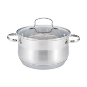 Garnek stalowy z pokrywką na indukcję gaz duży 24cm 6.5L MAESTRO MR-3512-24