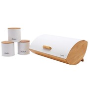 Chlebak + 3 pojemniki bambus-stal KONIGHOFFER cosmic TD-8295 - biały