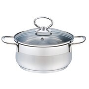 Garnek stalowy z pokrywką na indukcję gaz 24cm 5.5L MAESTRO MR-3508-24
