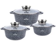 Zestaw 3 garnków marmurowych 20 / 24 / 28cm ZILNER Grey ZL-7088