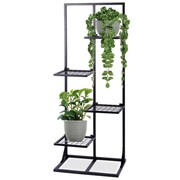 Kwietnik stojący wysoki metalowy czarny 4-poziomowy 102cm VILDE 569621
