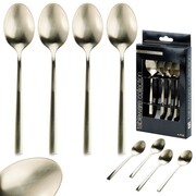 Łyżeczki do herbaty komplet łyżeczek zestaw 4 ele sztućce złote satynowe EXCELLENT HOUSEWARE 139744
