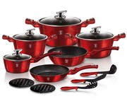 Zestaw garnków BERLINGER HAUS Metallic Burgundy Line 15 ele. BH-1226-N