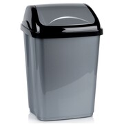 Kosz na śmieci plastikowy śmietnik szary błyszczący duży 26L ORION 731359