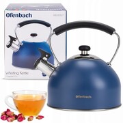 Czajnik imbryk z gwizdkiem 2.2L niebieski matowy OFENBACH OB-100327