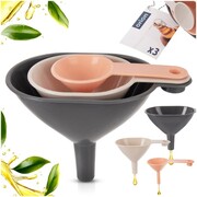 Zestaw lejków kuchennych 3-ele 8.5x4 / 10x5.5 / 11.5x7cm lejek do butelek słoików soków ORION 120458