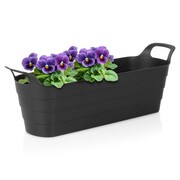 Doniczka ogrodowa plastikowa czarna podłużna duża 44,5 cm VILDE 339517