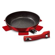 Patelnia z powłoką granitową z odpinaną rączką 28cm BERLINGER HAUS Metallic Burgundy BH-1946