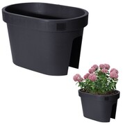 Doniczka ogrodowa plastikowa czarna podłużna duża 39,5x24 cm VILDE 339334