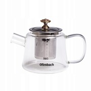 Dzbanek zaparzacz szklany do herbaty ziół na gaz 480ml OFENBACH OB-100617S