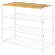 Półka regał stojak na buty 4-poziomowa biała 80x30x56cm BRUNBESTE BB-3557