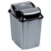 Kosz na śmieci plastikowy śmietnik szary błyszczący 16L do kuchni ORION 731342